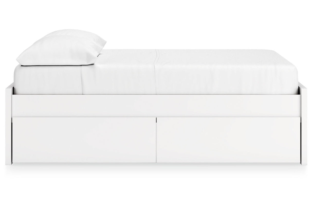 Onita White Full Platform Bed with 2 Side Storage