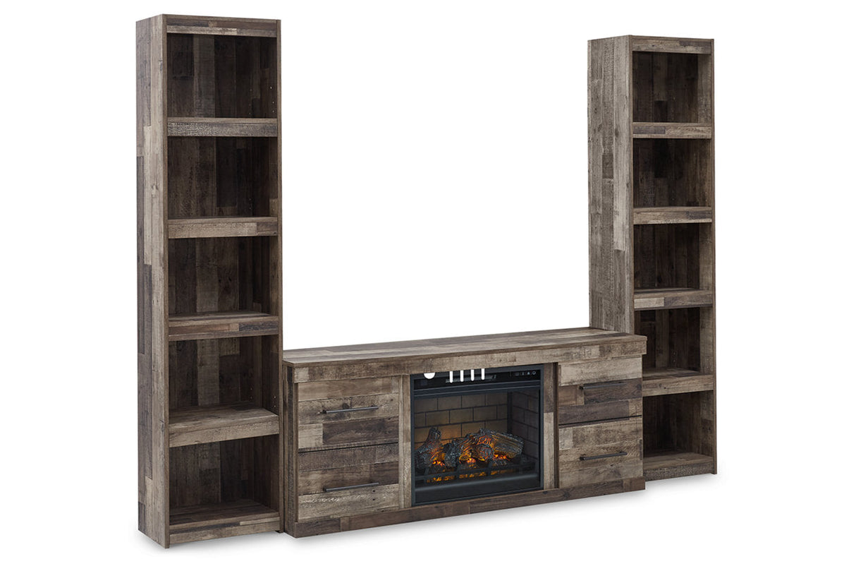 Derekson Multi Gray 3-Piece Entertainment Center with Electric Fireplace