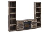 Derekson Multi Gray 3-Piece Entertainment Center with Electric Fireplace