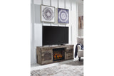 Derekson Multi Gray TV Stand with Electric Fireplace