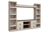 Willowton Whitewash 4-Piece Entertainment Center