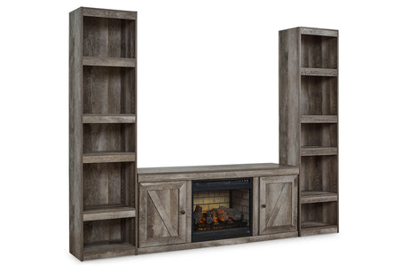 Wynnlow Gray 3-Piece Entertainment Center with Electric Fireplace