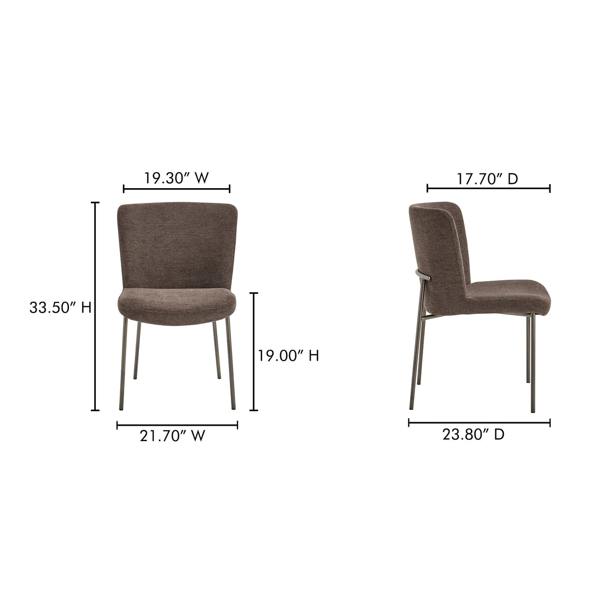 Early Dark Brown Dining Chair (Set of 2) by Moe's Home at Eve Furniture