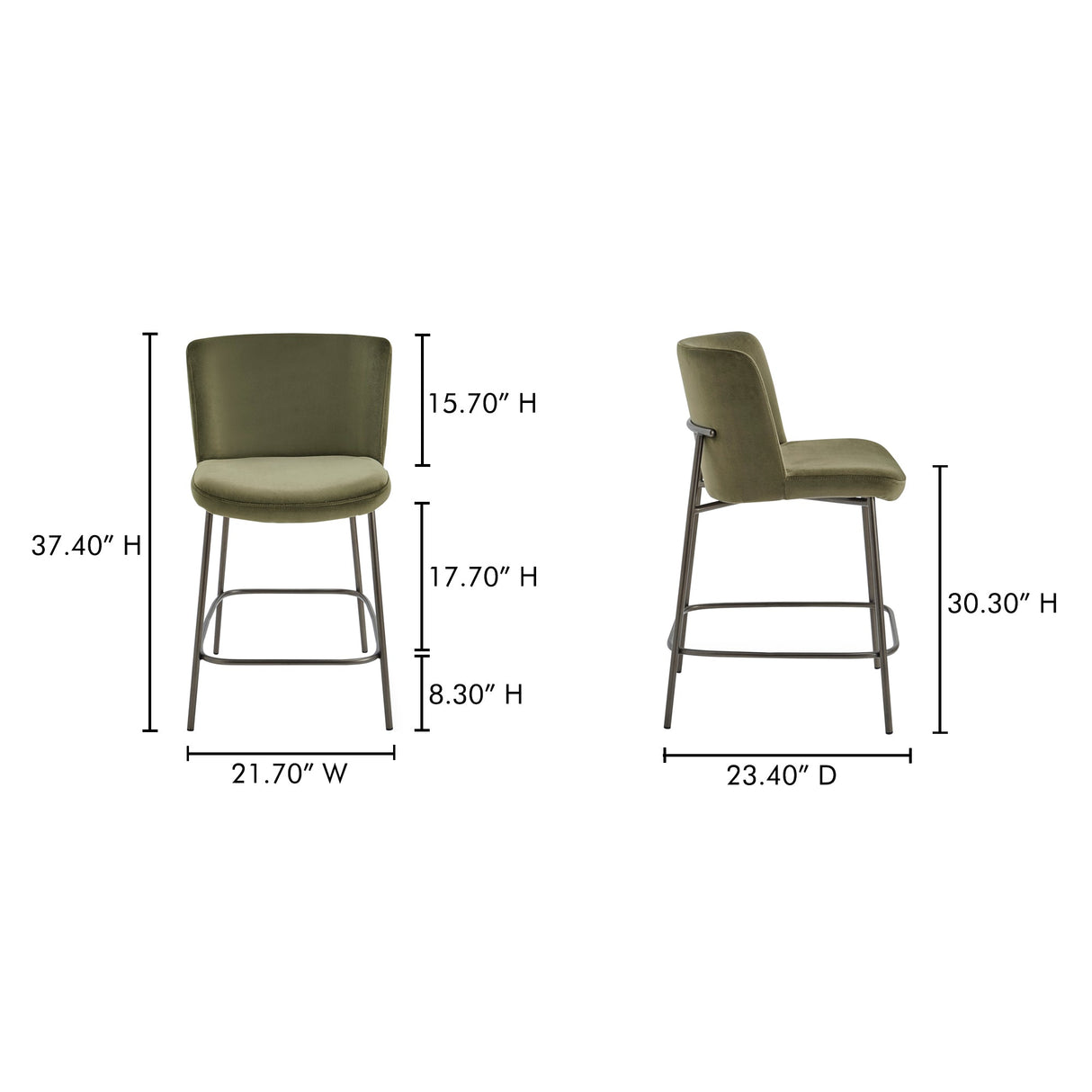 Early Green Counter Stool by Moe's Home at Eve Furniture