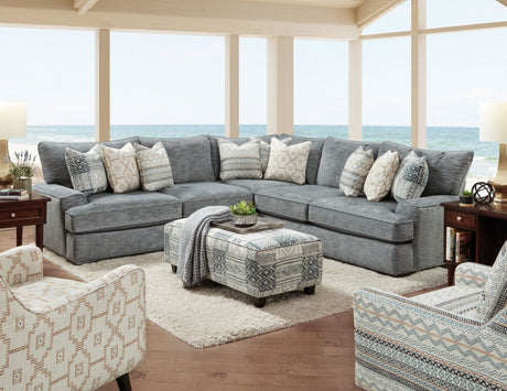 Eastleigh Blue Sectional by Furniture of America at Eve Furniture