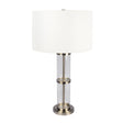 Echo Brushed Nickel Table Lamp with On/Off Switch Clear Glass Body Metal Base by Ashcroft Imports at Eve Furniture