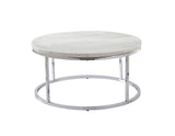 Echo White Marble Top Round Cocktail Table by Steve Silver at Eve Furniture