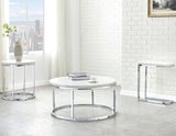 Echo White Marble Top Round End Table by Steve Silver at Eve Furniture