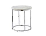Echo White Marble Top Round End Table by Steve Silver at Eve Furniture