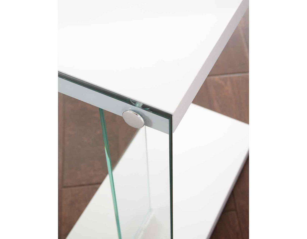 Elaina Chair Side End Table, Glossy White by Steve Silver at Eve Furniture