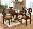 Elana Brown Cherry 5 Pc Round Dining Table Set by Furniture of America at Eve Furniture