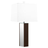 Elena Brown 30-inch Square Tapered Mirrored Table Lamp by Coaster at Eve Furniture