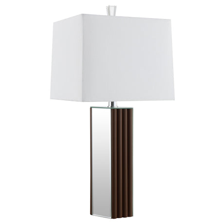 Elena Brown 30-inch Square Tapered Mirrored Table Lamp by Coaster at Eve Furniture