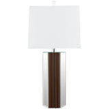 Elena Brown 30-inch Square Tapered Mirrored Table Lamp by Coaster at Eve Furniture