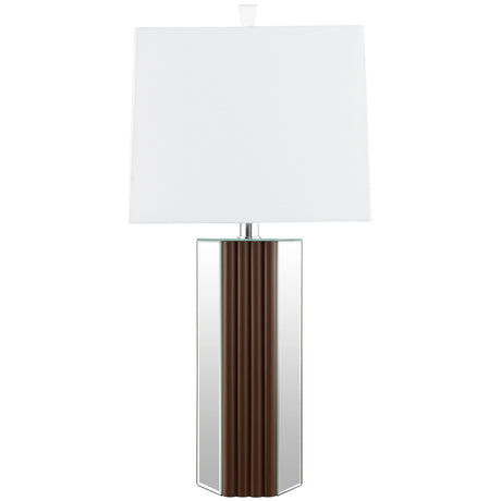 Elena Brown 30-inch Square Tapered Mirrored Table Lamp by Coaster at Eve Furniture