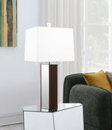 Elena Brown 30-inch Square Tapered Mirrored Table Lamp by Coaster at Eve Furniture