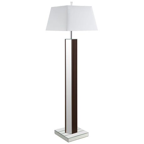 Elena Brown 67-inch Square Tapered Mirrored Floor Lamp by Coaster at Eve Furniture