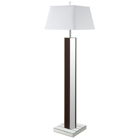 Elena Brown 67-inch Square Tapered Mirrored Floor Lamp by Coaster at Eve Furniture
