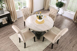 Elfredo White/Antique Black Round Table by Furniture of America at Eve Furniture