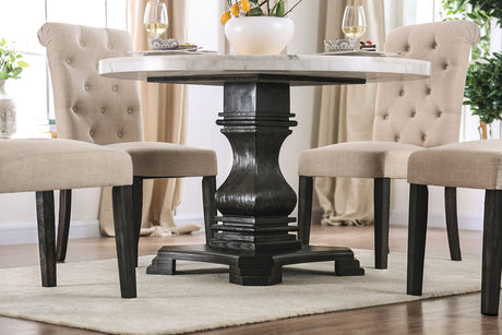Elfredo White/Antique Black Round Table by Furniture of America at Eve Furniture