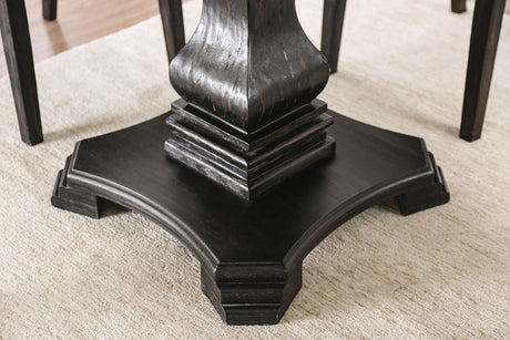 Elfredo White/Antique Black Round Table by Furniture of America at Eve Furniture