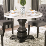 Elfredo White/Antique Black Round Table by Furniture of America at Eve Furniture