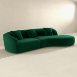 Elijah Dark Green Japandi Style Curvy Sectional Sofa 126" by Ashcroft Imports at Eve Furniture