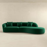 Elijah Dark Green Japandi Style Curvy Sectional Sofa 126" by Ashcroft Imports at Eve Furniture