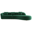 Elijah Dark Green Japandi Style Curvy Sectional Sofa 126" by Ashcroft Imports at Eve Furniture