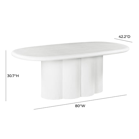 Elika Faux Plaster Indoor / Outdoor 80" Oval Dining Table by TOV Furniture at Eve Furniture