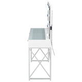 Eliza White and Chrome 2-piece Vanity Set with Hollywood Lighting by Coaster at Eve Furniture