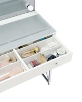 Eliza White and Chrome 2-piece Vanity Set with Hollywood Lighting by Coaster at Eve Furniture