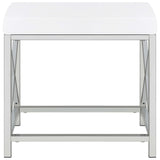 Eliza White and Chrome 2-piece Vanity Set with Hollywood Lighting by Coaster at Eve Furniture