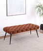 Ella Rust Upholstered Tufted Bench Stainless Steel Legs by Coaster at Eve Furniture