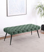 Ella Teal Upholstered Tufted Bench Stainless Steel Legs by Coaster at Eve Furniture