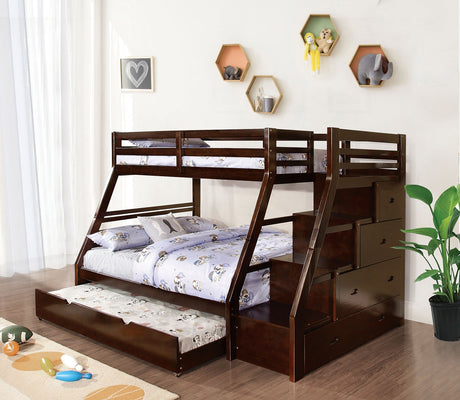 Ellington Espresso Twin/Full Bunk Bed by Furniture of America at Eve Furniture