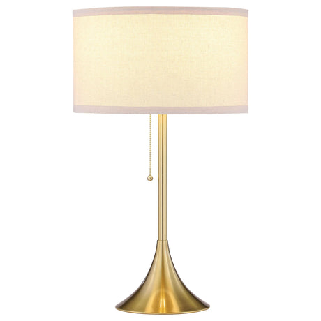 Elmira Gold 24-inch Drum Shade Metal Table Lamp by Coaster at Eve Furniture