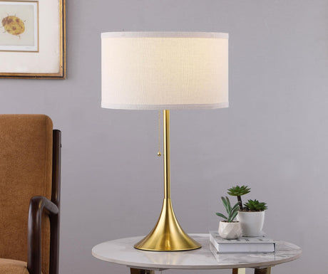 Elmira Gold 24-inch Drum Shade Metal Table Lamp by Coaster at Eve Furniture