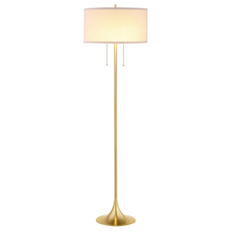 Elmira Gold 65-inch Drum Shade Metal Floor Lamp by Coaster at Eve Furniture