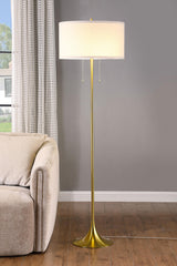 Elmira Gold 65-inch Drum Shade Metal Floor Lamp by Coaster at Eve Furniture