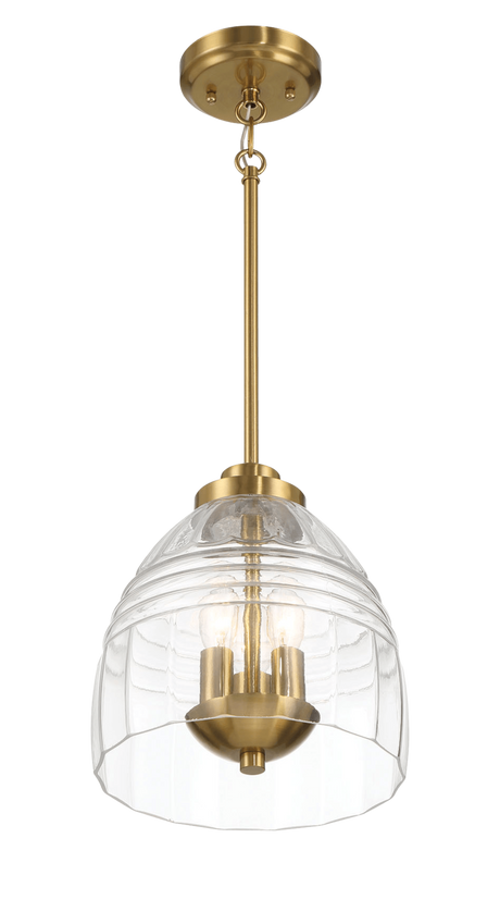 Ember Three Candle Lights Chain Pendant With Clear Glass - Satin Brass by Ashcroft Imports at Eve Furniture