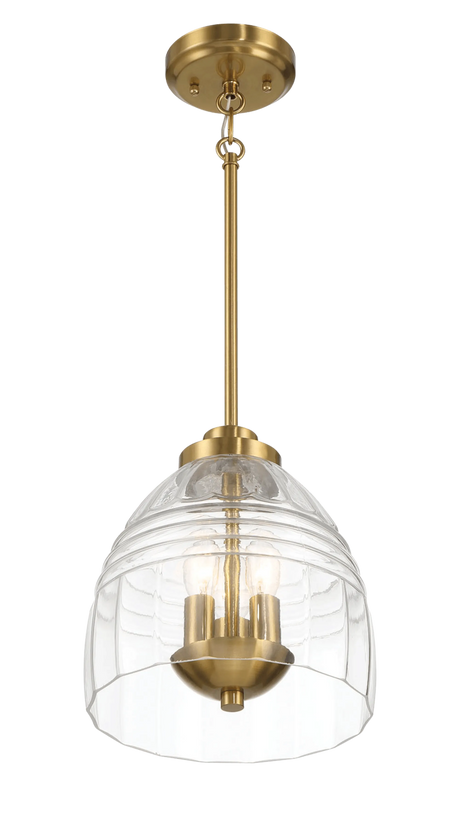 Ember Three Candle Lights Chain Pendant With Clear Glass - Satin Brass by Ashcroft Furniture at Eve Furniture