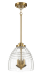 Ember Three Candle Lights Chain Pendant With Clear Glass - Satin Brass by Ashcroft Furniture at Eve Furniture