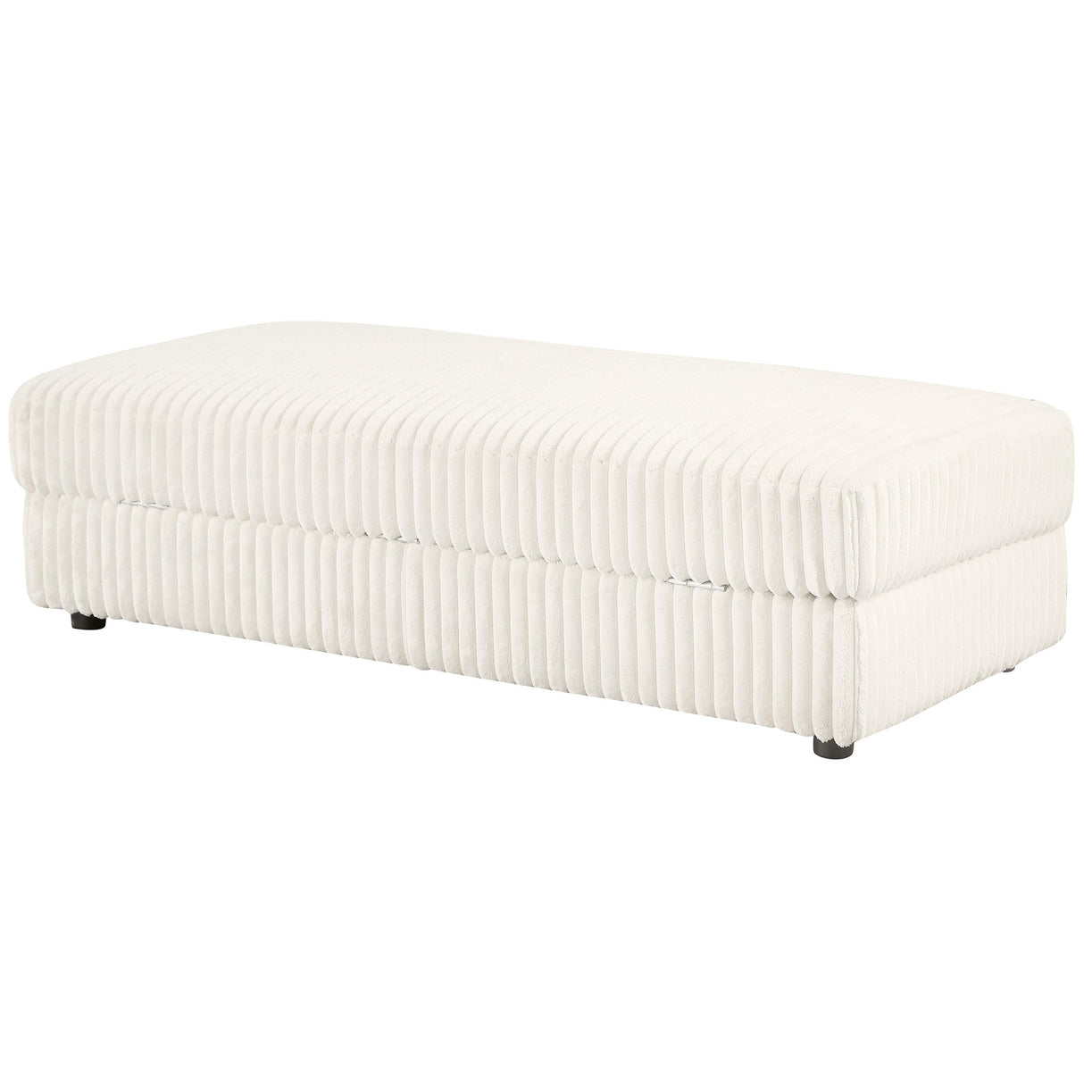 Emberson Ivory Upholstered Rectangular Storage Ottoman by Coaster at Eve Furniture