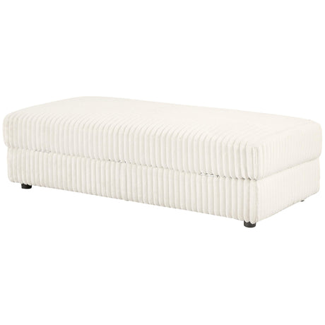 Emberson Ivory Upholstered Rectangular Storage Ottoman by Coaster at Eve Furniture