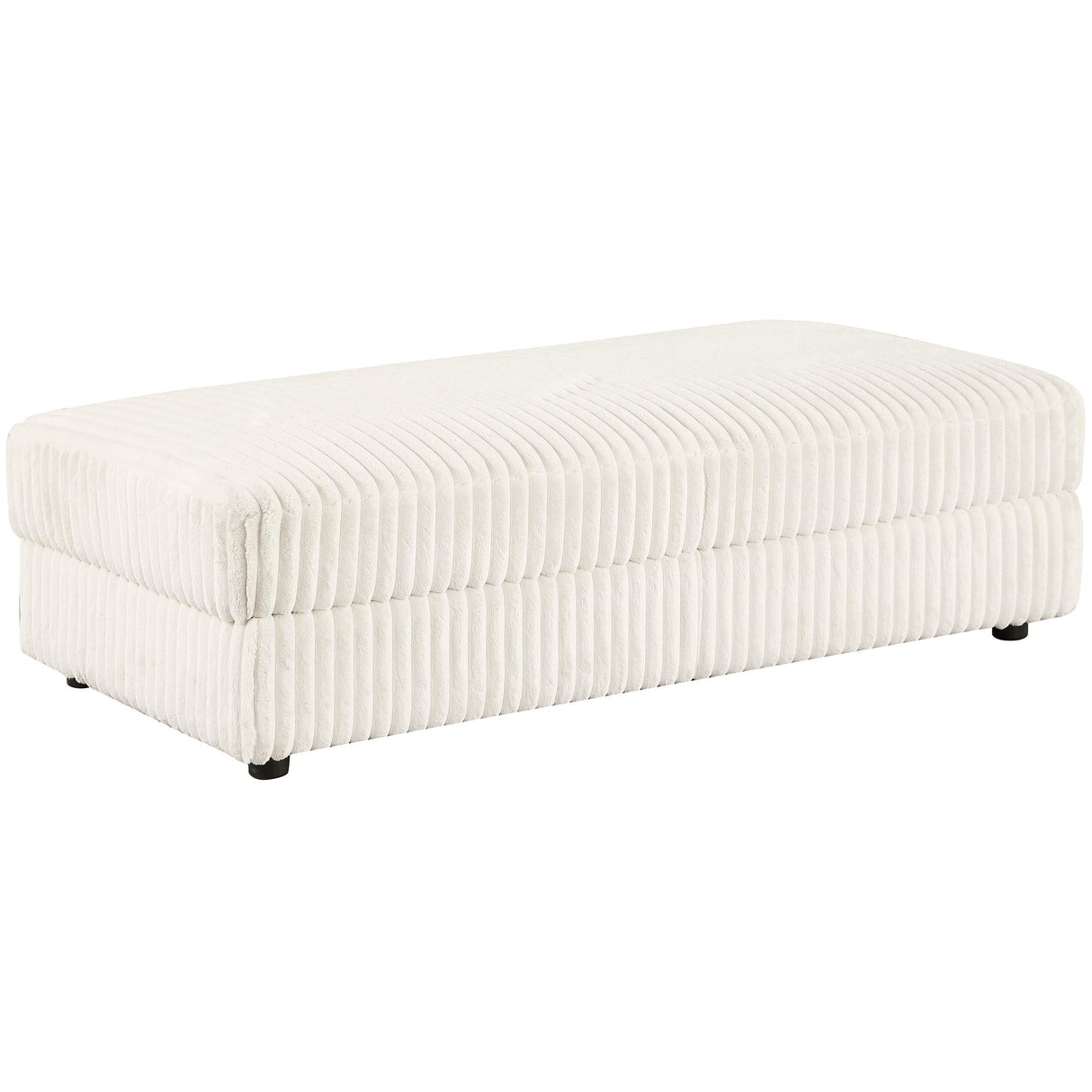 Emberson Ivory Upholstered Rectangular Storage Ottoman by Coaster at Eve Furniture