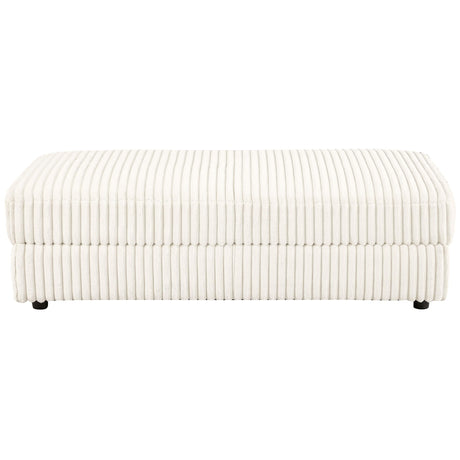 Emberson Ivory Upholstered Rectangular Storage Ottoman by Coaster at Eve Furniture
