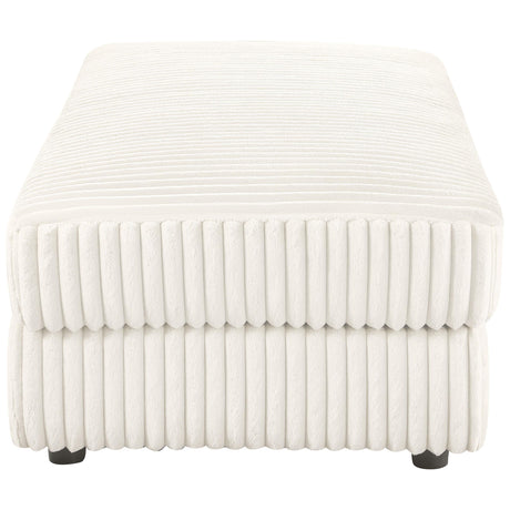 Emberson Ivory Upholstered Rectangular Storage Ottoman by Coaster at Eve Furniture