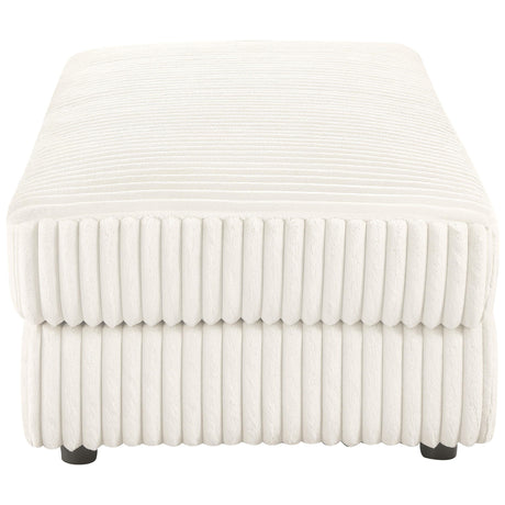 Emberson Ivory Upholstered Rectangular Storage Ottoman by Coaster at Eve Furniture