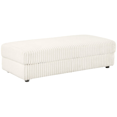 Emberson Ivory Upholstered Rectangular Storage Ottoman by Coaster at Eve Furniture